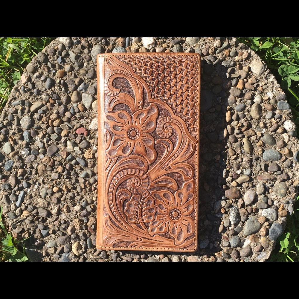 Tooled leather wallet